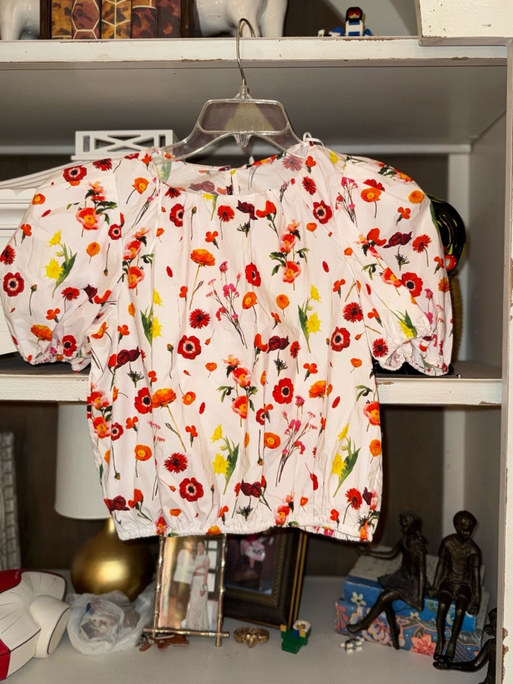 Joie Small floral puff sleeve cotton shirt top nwt - Picture 1 of 4